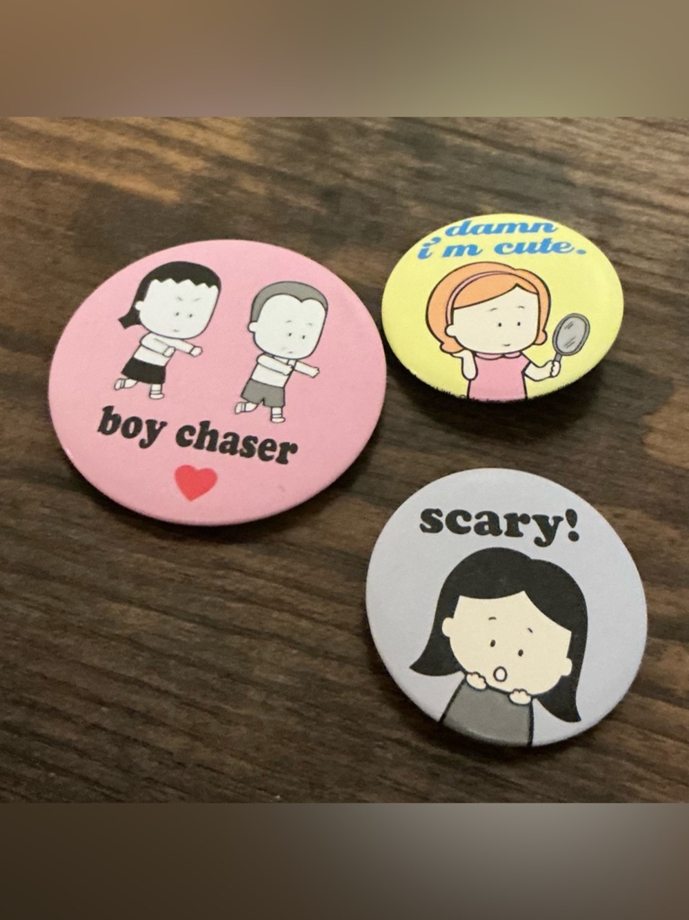 A Rare Vintage Lot Of 3 Set Of Angry Little Girls By Lela Lee Pins